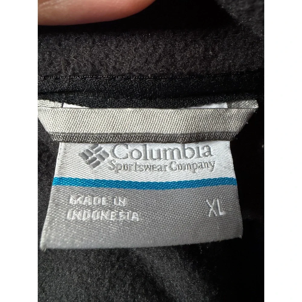 Columbia Fleece Jacket Mens XL Black Steens Mountain Full Zip Mock‎ Neck Outdoor